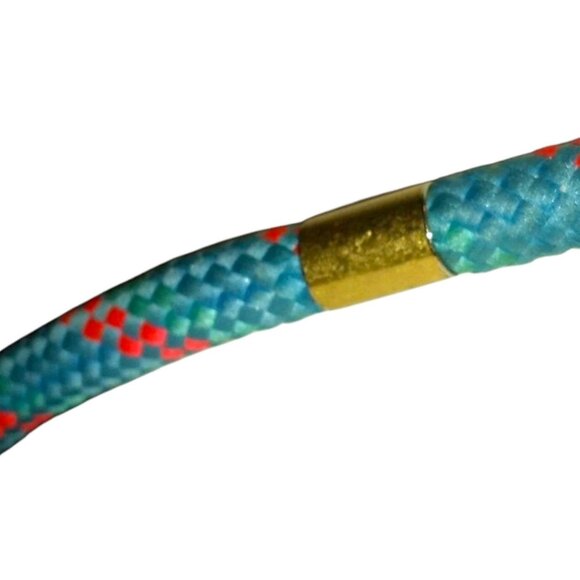 J. CREW Signed Vintage Chunky Blue Orange Rhinestone Floral Necklace Gold Tone - Picture 8 of 16